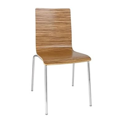 Bolero GR344 Lot de 4 chaises d'appointà dossier carré Zebrano