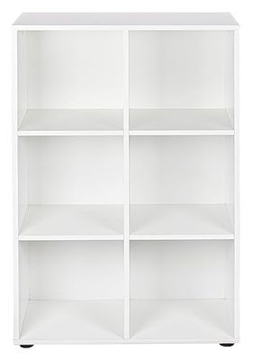 Inter Link - Boekenkast - boekenkast - met 6 vakken - staand rek - kubusrek - woonkamer - werkkamer - slaapkamer - afmetingen in cm D: 33 x B: 70,2 x H: 110 - Nuoro 6 - wit