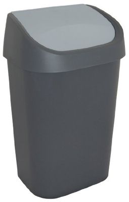 CURVER | Poubelle Mistral 25L couvercle swing, Anthracite / Gris, 32,5x25,3x51,7 cm