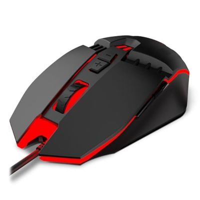 KROM KALAX - Ratón Gaming con Sensor óptico, 4 Niveles de hasta 3200 dpi, iluminación LED, 7 Botones, Windows 7/8.1/10, Negro