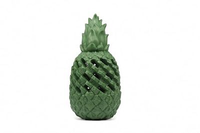 Ananas Power hondenspeelgoed van natuurlijk rubber, met fles van gerecycled kunststof binnenin, zeer robuust