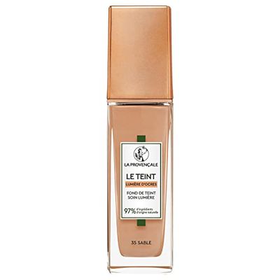 La Provençale - Le Fond de Teint Soin Lumière - 97% d'ingrédients d'origine naturelle - Couvrance Moyenne - Tous Types de Peaux - À l'Huile d'Olive Bio AOP Provence, 35 Sable - 30 ml