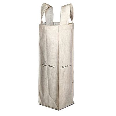 Le Jardin du Lin Digitaal bedrukt 50% katoen - 50% polyester wijndraagtassen, draagtas voor wijnfles, 1 stuk, grootte: 31 x 9 cm