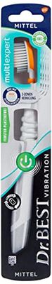 Dr.BEST Vibration Multi Expert Spazzolino da denti, medio (1 pezzo), per una pulizia accurata a 3 zone con la potenza di 20.000 vibrazioni al minuto