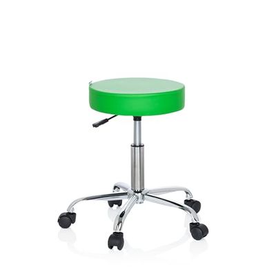 hjh OFFICE 729411 werkkruk OPERATOR II kunstleder groen chroom met en lage kruk hoogte verstelbaar draaibaar