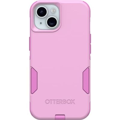OtterBox iPhone 15, iPhone 14 en iPhone 13 Commuter Series Case - RUN WILDFLOWER (roze), slank en stevig, zakvriendelijk, met poortbescherming
