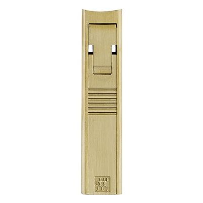 Zwilling Corta-unhas compacto (ultra plano com lima de unhas, borda ligeiramente curvada, para viajar e deslocar, estojo de pele incluído), premium, dourado