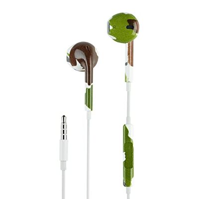 Music Sound | Fantasy Capsule Wired Headphones | Wired Capsule Headphones and Built-in Microphone - 3.5mm Jack - 1.2m Anti-Tangle Cable - Camouflage Design