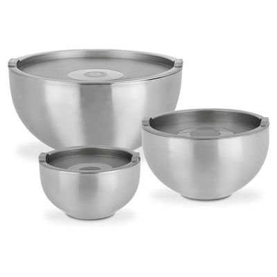 GSW Ensemble de Bols Thermos de Service - Set composé de 3 Bols avec Couvercle, Isolation Double paroi Chaude et Froide - Acier Inoxydable, résistant à la Rouille, 6 pièces