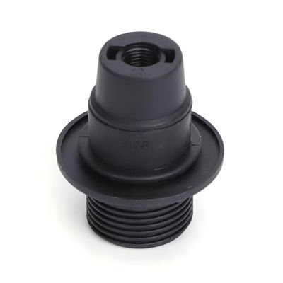 Portalámpara autoblocante E14, media rosca, plástico negro, ideal para lámparas decorativas y proyectos de iluminación.