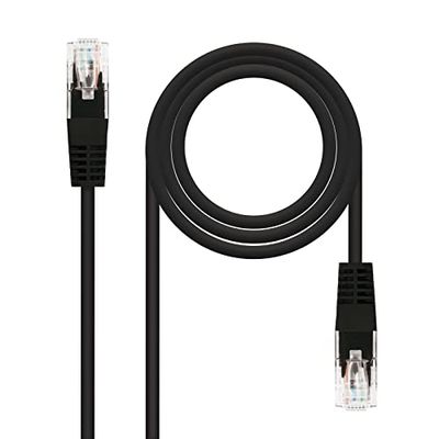 Cable Red - Cable de Red latiguillo RJ45 Cat.5E UTP AWG24 Negro, 7.0 m, Ideal para Conexiones de Alta Velocidad en Redes Locales.*