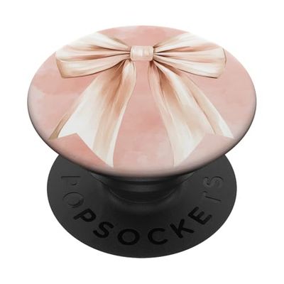 Girly | Lazo en acuarela | Arena estética/beige/lazo marrón PopSockets PopGrip Adhesivo