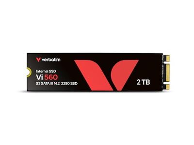 Verbatim Vi560 S3 SSD, Disque SSD Interne avec Stockage de données de 2 to, Solid State Drive avec SATA III M.2 2280 et Technologie NAND 3D, Noir, idéal pour Ordinateur Portable et ultrabook