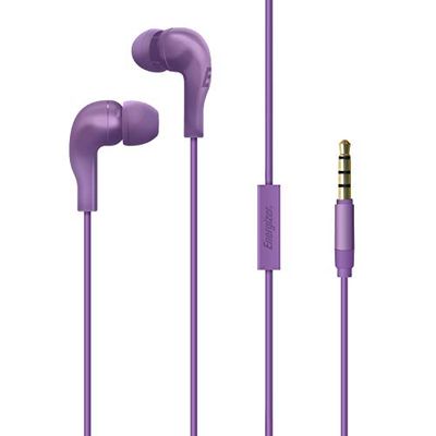 Energizer - Auriculares con Cable - Toma Jack de 3,5 mm - con micrófono Integrado y Mando a Distancia 1 botón - Morado