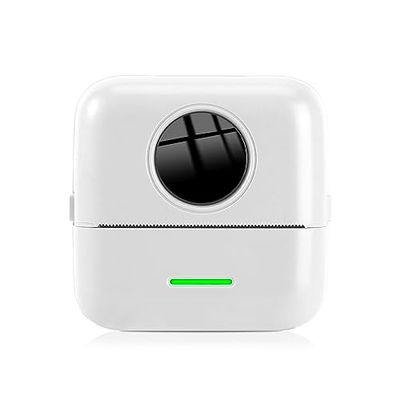 NK Impresora Fotográfica Portátil - Mini Impresora Térmica Inalámbrica para Móvil, Incluye Rollo de Papel y Cable USB, Compatible con iOS y Android, Color Blanco