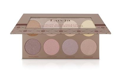 Palette Professionnel Illuminateurs pour le Maquillage “Prime Glow” de Luvia Cosmetics – Pour tous les types de peaux – 8 Couleurs Brillantes et Exclusives en poudre - Végan/No testée sur les animaux