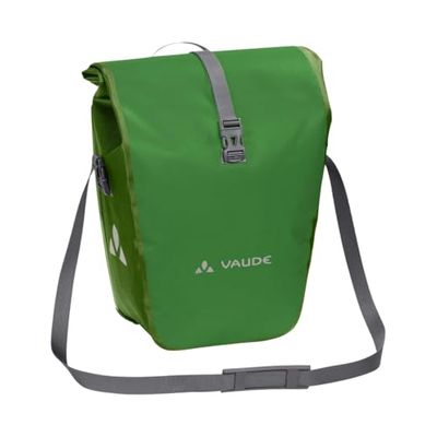 VAUDE Cykelväska Aqua Back enkel 1 x 24 L i grön, vattentät bakre cykelväska, cykelväska för cyklar, enkel fastsättning – tillverkad i Tyskland