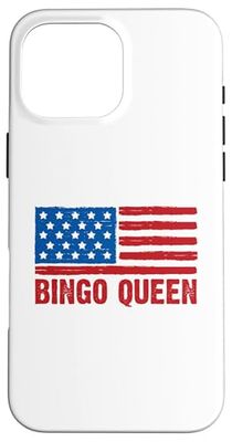 Patriotic American Flag Bingo Queen 4 luglio USA Custodia per iPhone 16 Pro Max