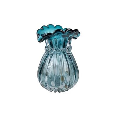 Romimex Vaas, turquoise, glas, 17 x 24 x 17 cm