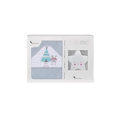 Interbaby TIPI Oso badhanddoek met capuchon, grijs met lamp, ster, 1 stuk