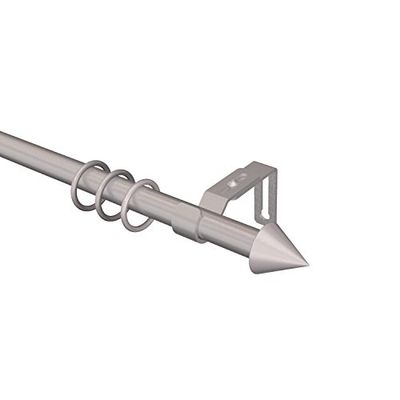 Flairdeco gordijnroede 16 mm Ø kegel, metaal kunststof, zilvergrijs, 120 cm