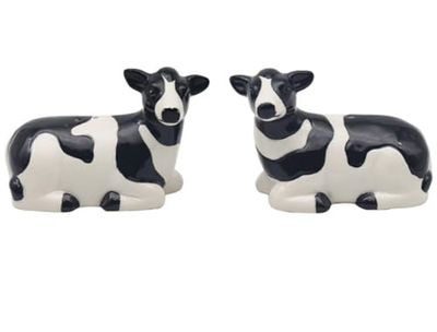 Lesser & Pavey Set sale e pepe per tutti i tipi di cucina, set sale e pepe in ceramica, grazioso set per sale e pepe, adatto per la casa (mucca)
