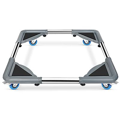 SPACECARE Mobile Roller with 4 Locking Wheels - Adjustable Furniture Dolly Washing Machine Stand Refrigerator Base Moving Cart- Mini Fridge Stand Accessories Appliance Roller Laundry Pedestal -Grey