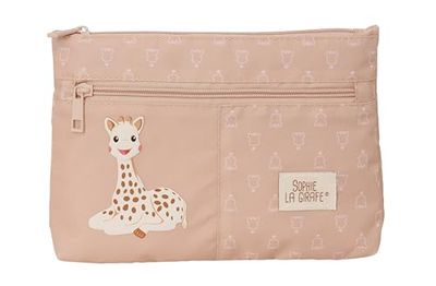Sophie LA Girafe Cookie Pennenetui voor school, groot, met dubbele ritssluiting, etui voor kinderen, comfortabel en veelzijdig, eenvoudig te reinigen, 23 x 3 x 16 cm, beige, Beige, Standaard, casual