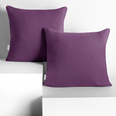 DecoKing 2 örngott 40 x 40 cm bomull dragkedja plommon bärnsten
