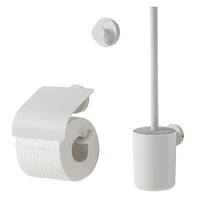 Tiger Kit d'accessoires de salle de bain, Acier inoxydable Plastique, Blanc., En 3 parties