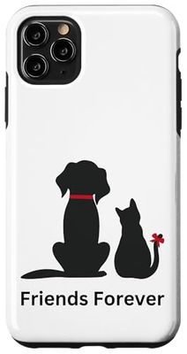 Friends Forever, maglietta con scritta "I Love Dog and Cat Heart" Custodia per iPhone 11 Pro Max