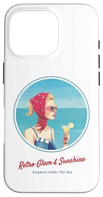 Fille rétro sur la Plage – Ambiance Estivale des années 50 Coque pour iPhone 16 Pro