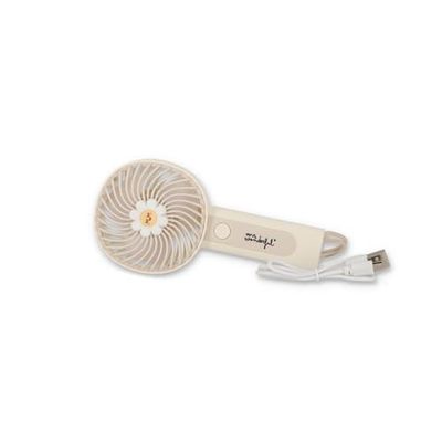 Mr.Wonderful Draagbare mini-handventilator, roze madeliefje, kleine handventilator met 3 snelheden, oplader inbegrepen, ideaal voor in de handtas, Meerkleurig, Nuttig