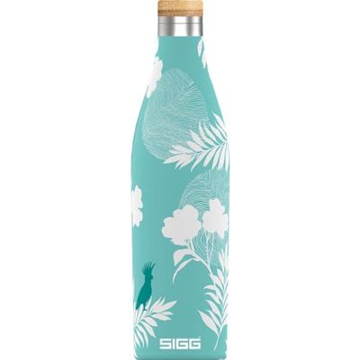 SIGG Meridian Sumatra Tiger Drinkfles, 0,5 liter, lekvrije drinkfles van roestvrij staal met bamboe, isolatiefles voor koude en warme dranken, samenwerking met One Tree Planted