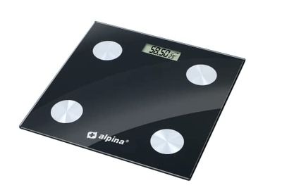 Alpina Smart Scale - con analisi del corpo: incluso grasso e massa muscolare - Bluetooth - con App - Nero