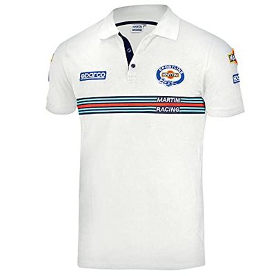 Sparco Martini Racing Polo, Blanco, Estándar Unisex Adulto