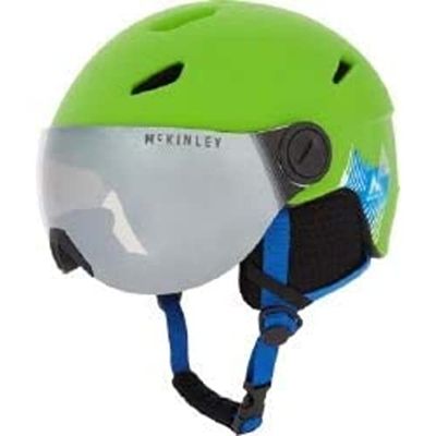 McKINLEY Pulse S2 Visor HS Casque de Ski Jeunesse Unisexe, Green/Black/Blue, XS