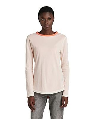 G-STAR RAW Dames Reversible Tweeter Slim Ls T-shirt, Multicolor (Fiery Coral/Papyrus 4107-d299), S