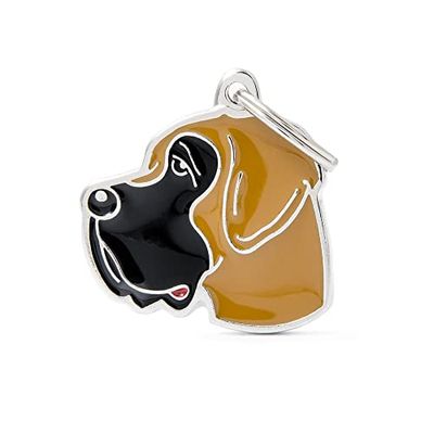 My Family Medaglietta per Cane Personalizzata Made in Italy, Alano Fulvo, Targhetta Cane con Incisione Gratis, Smaltata a Mano in Metallo, Collezione Friends, 30x30 mm
