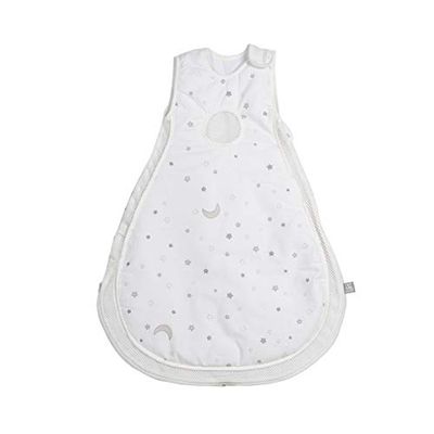 roba Saco de Dormir Bebe 74/80 cm Easy Air, Sternenzauber, Saco para Niños, 4 Estaciones, 12-18 Meses, Algodón/Malla, Motivo de Estrellas en Blanco