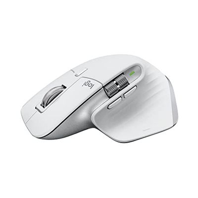 Logitech MX Master 3S for Mac - Wireless Bluetooth Mouse with Ultra-fast Scrolling, Ergo, 8K DPI, Quiet Clicks, Track on Glass, Customisation, USB-C, Apple, iPad - Pale Grey