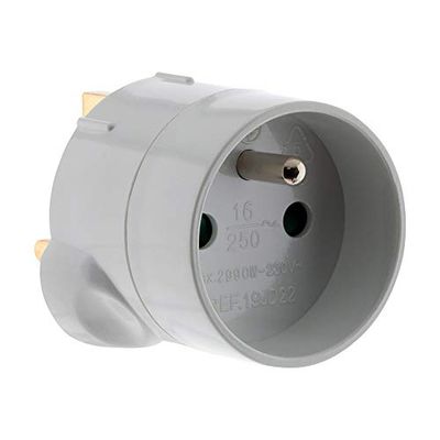 Zenitech - Adaptador de tomada de viagem da França para o Reino Unido - tomada macho do Reino Unido para tomada fêmea FR - branco