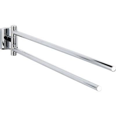 tesa Klaam Toallero giratorio, de metal cromado brillante, autoadhesivo, tecnología de montaje adhesiva, 82 x 46 x 460 mm
