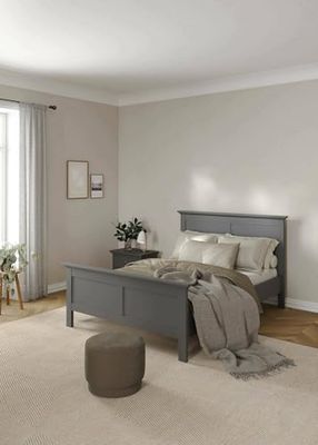 Dmora - Lit Demi-carré Aure, Sommier pour Chambre, Literie par Chambre, Support de Matelas, 211x158 h110 cm, Gris