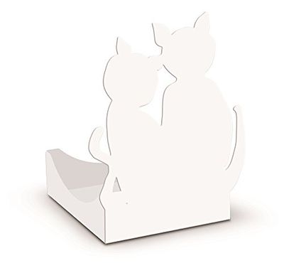 Alubox ZampirELLA Porte ou Bougie citronnelle Chats, Blanc, 7 x 11 x 19 cm