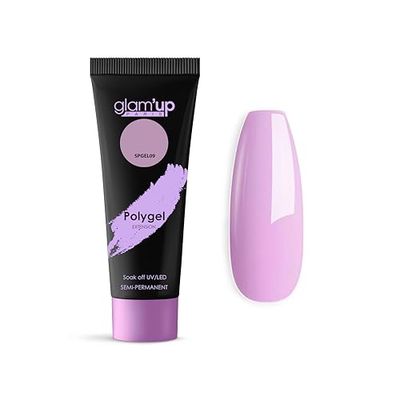 Glam'Up Paris - Poly Gel Semi-Permanent - Gel d'Extension en Tube - Gel de Construction Ongles UV - Art Design pour Ongles - Facile à Utiliser - Longue Durée - Parme Pastel