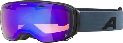 ALPINA ESTETICA Q – Occhiali da sci a specchio, con rinforzo del contrasto e polarizzati, con protezione UV al 100%, per adulti, nero e blu scuro, taglia unica