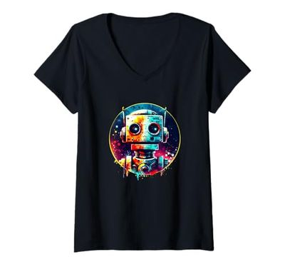 Womens Funny Engineer Shirt Robotics Robot Technology Robotics V-Neck T-Shirt