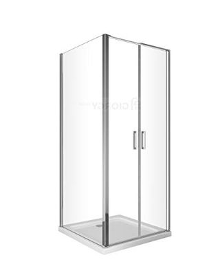 PARETE FISSA CRISTALLO PORTA BATTENTE TIPO SALOON BOX 2 LATI 70 75 80 85 90 100 110 120 VETRO 6 MM ANTICALCARE EASYCLEAN PROFILO CROMO APRE DENTRO FUORI H 190 CM (FISSO 70 X SALOON 120)