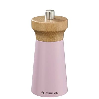 Zassenhaus WESTERLAND Lotus - Molinillo de sal (madera de haya lacada, con mecanismo de molienda de cerámica de alto rendimiento, 12 cm, diámetro de 5,4 cm)